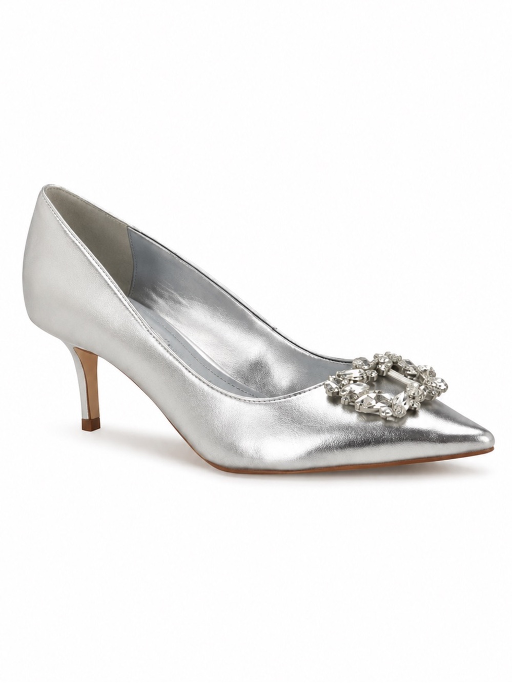 NINE WEST Silver Embellished Avolon Pump